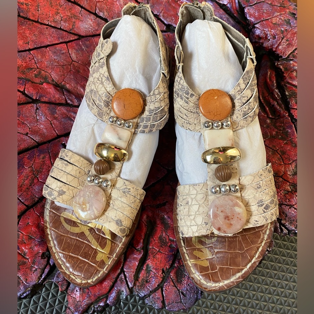 Sam Edelman beaded zip up sandals 7.5